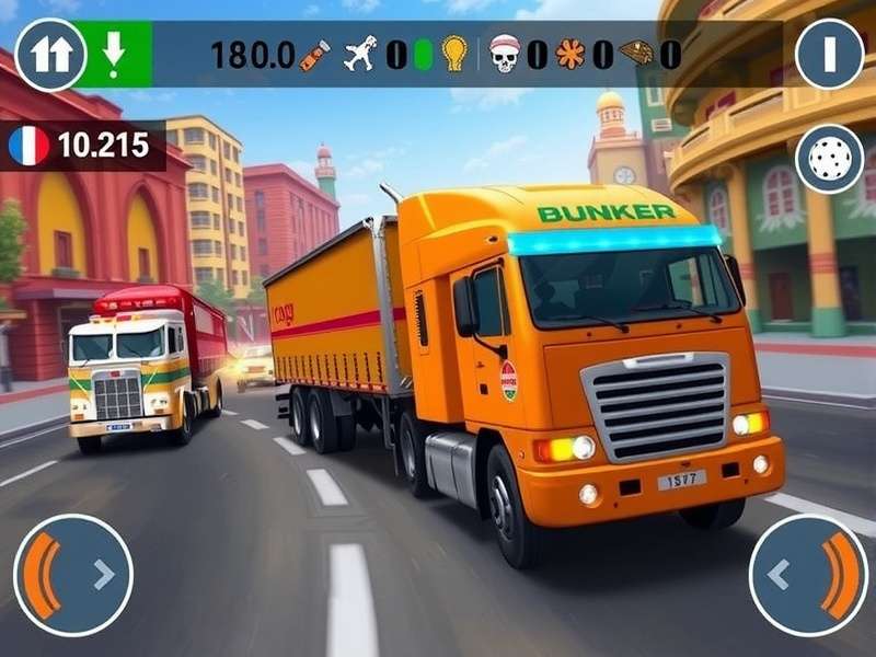 Cargo Flash Run gameplay screenshot showing truck racing through Indian city